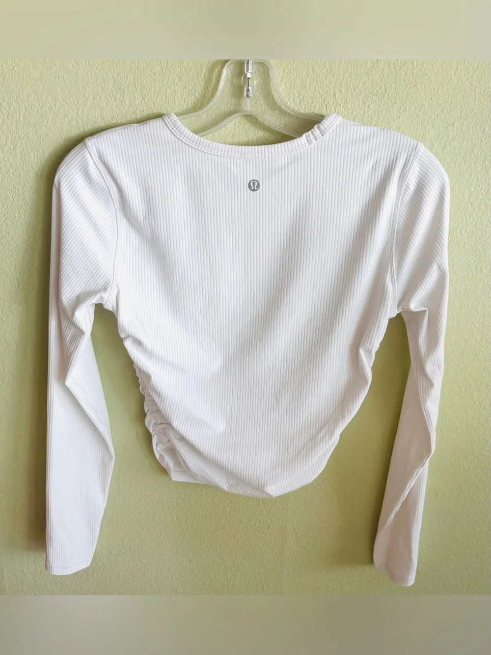 Lululemon All It Takes Ribbed Nulu Long-Sleeve Shirt in Bone White Size: Small - Picture 7 of 8